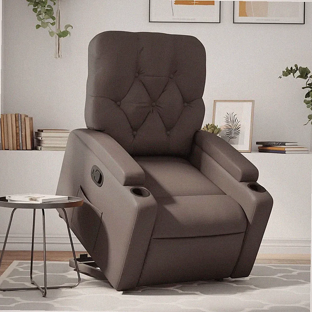 Relaxsessel mit Aufstehhilfe Kunstleder Braun Senioren Sessel Fernsehsessel