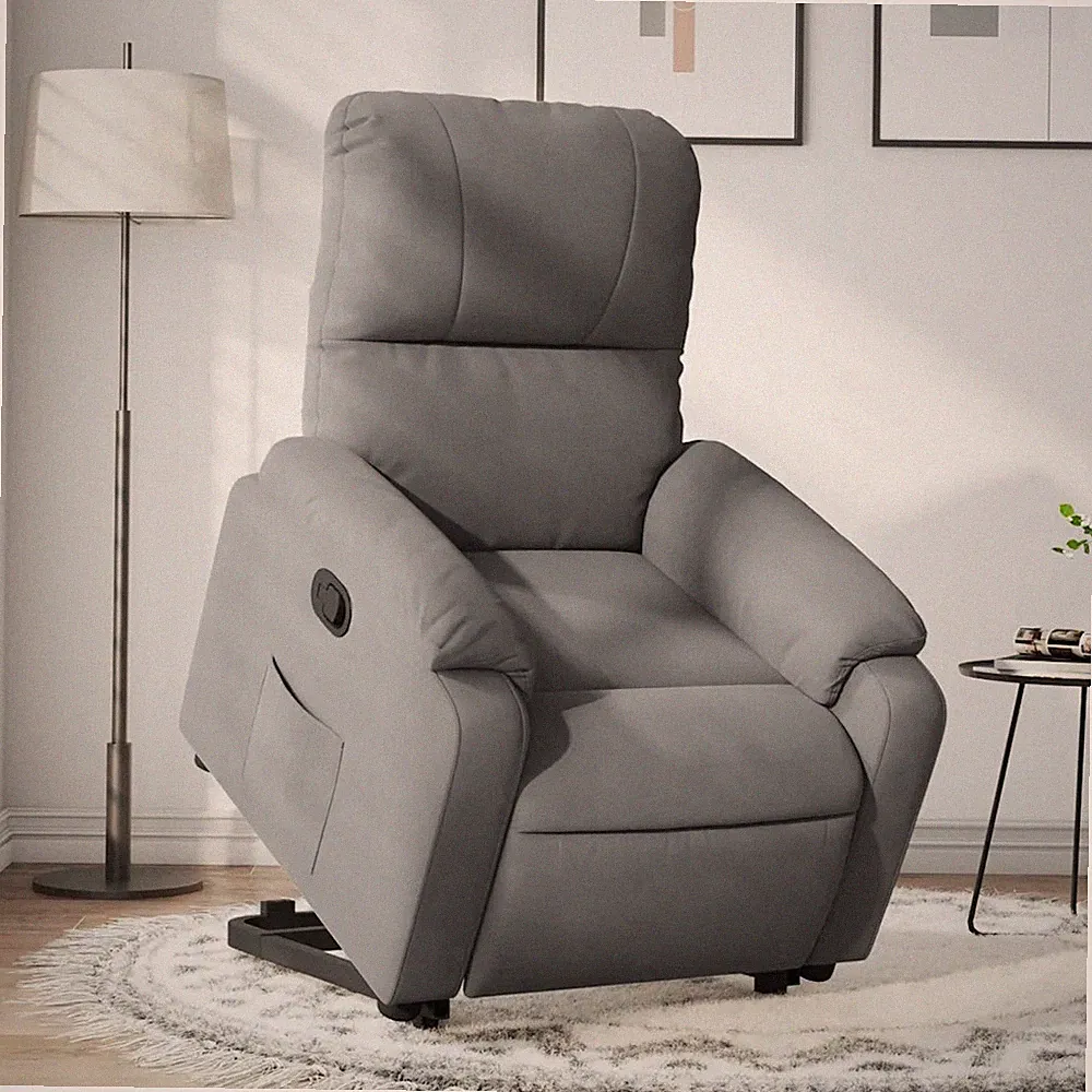 Relaxsessel mit Aufstehhilfe Mikrofaser Dunkelgrau Sessel Senioren