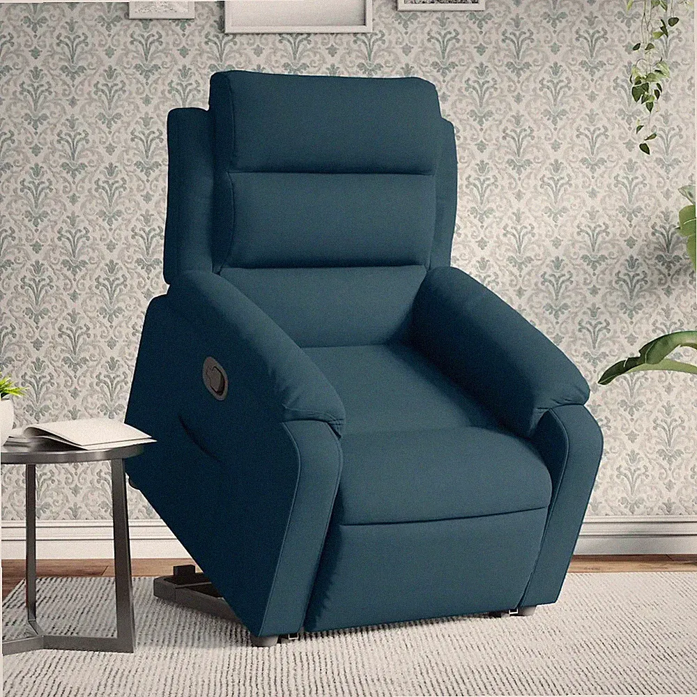 Relaxsessel mit Aufstehhilfe Samt Blau elektrischer Senioren Sessel
