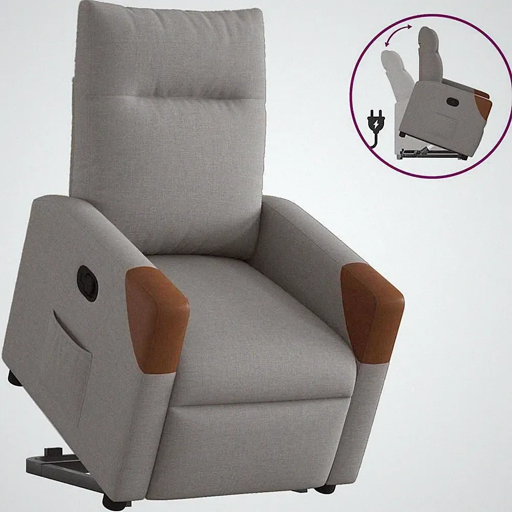 Relaxsessel Mit Aufstehhilfe Taupe Stoff