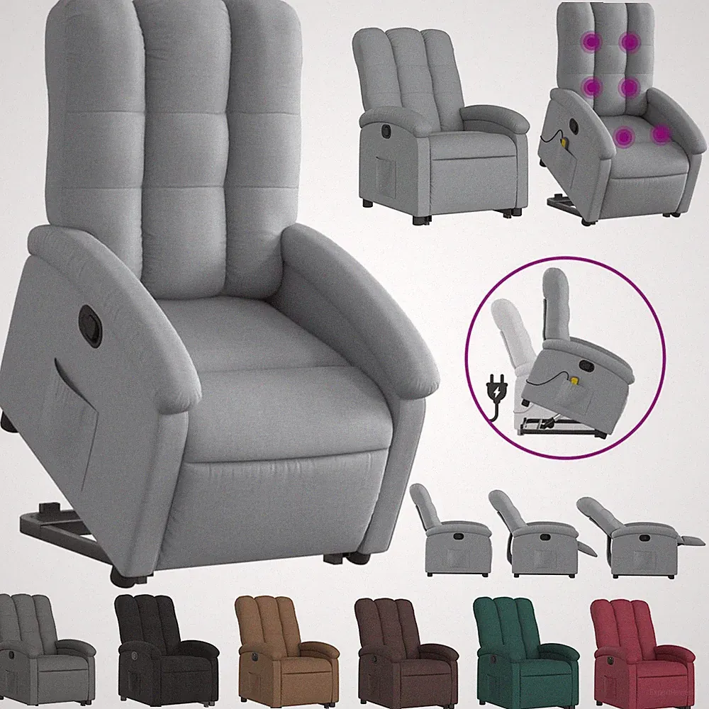 Stoff Relaxsessel mit Aufstehhilfe Fernsehsessel Liege Sofa Massagesessel Wahl