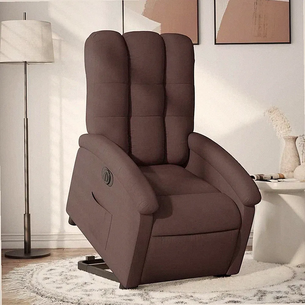 vidaXL Elektrischer Massagesessel mit Aufstehhilfe und Liegefunktion, Braun