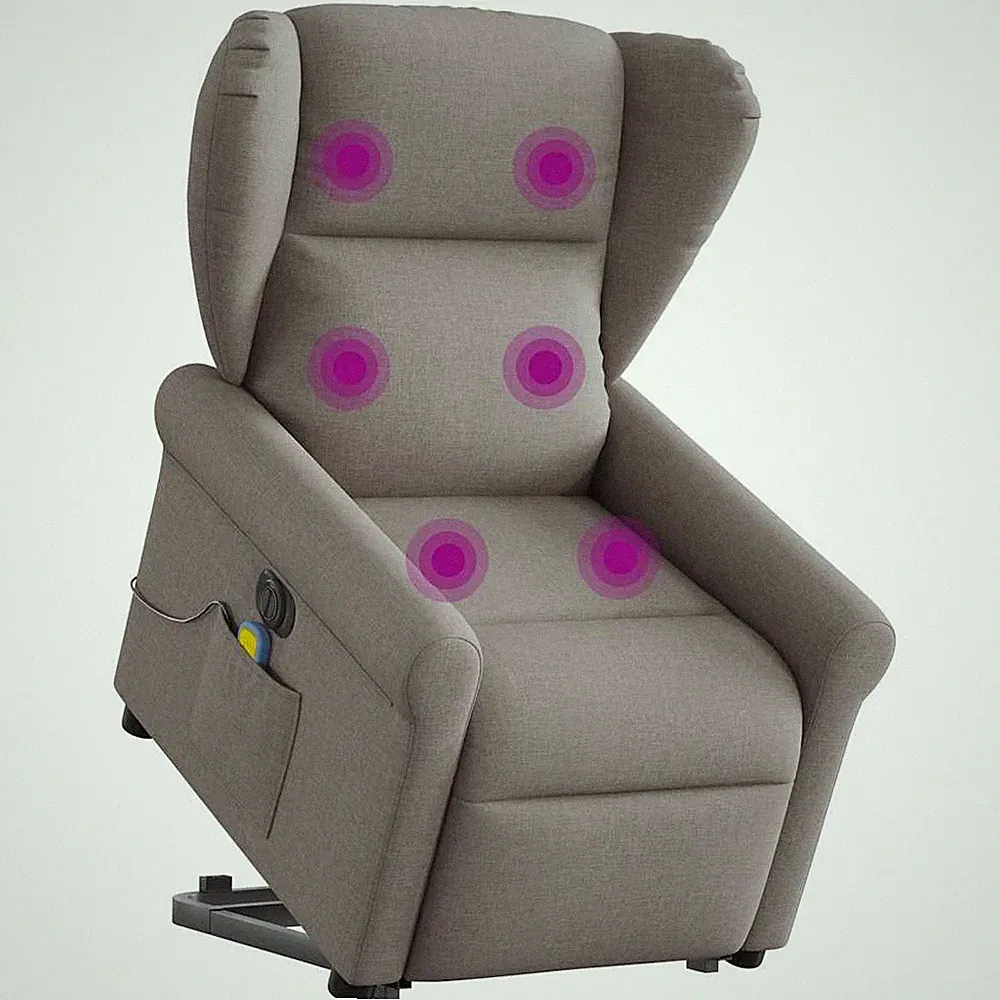 vidaXL Elektrischer Massagesessel mit Aufstehhilfe und Liegefunktion, Taupe