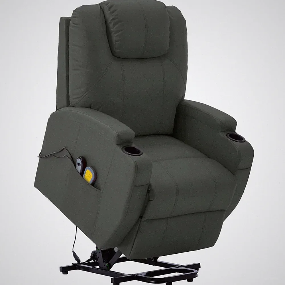 vidaXL Massagesessel mit Aufstehhilfe Anthrazit Kunstleder NEU