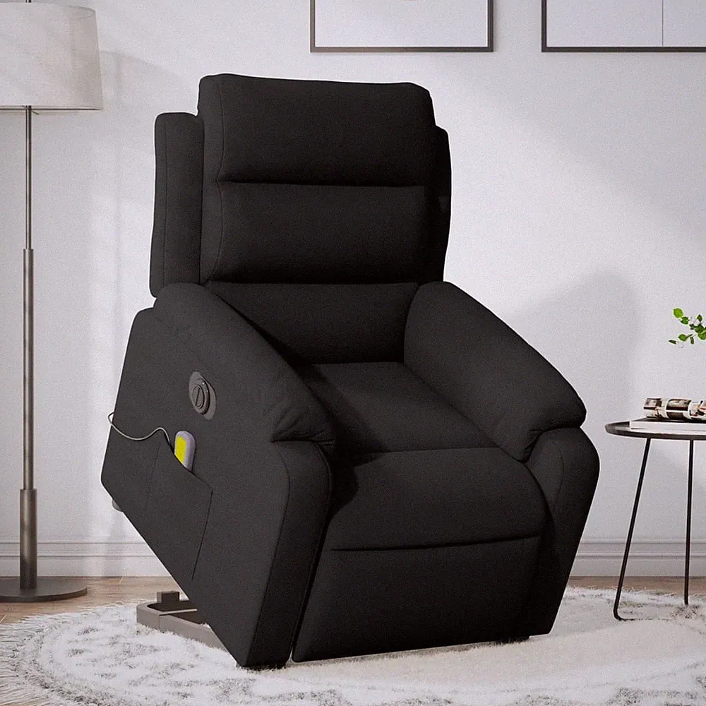 VidaXL Massagesessel Mit Aufstehhilfe Elektrisch Schwarz Samt