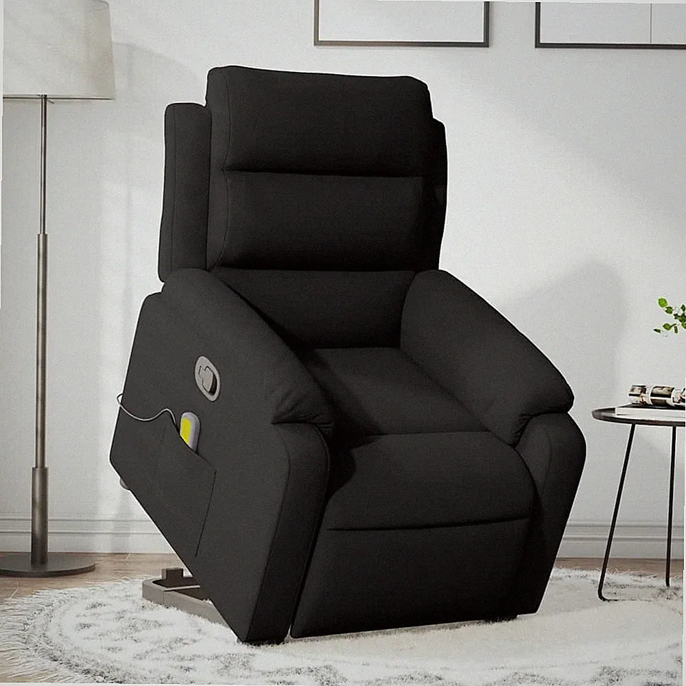 VidaXL Massagesessel Mit Aufstehhilfe Schwarz Samt